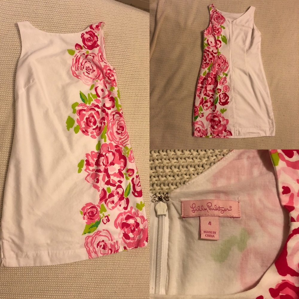 Lilly Pulitzer white and rose dress